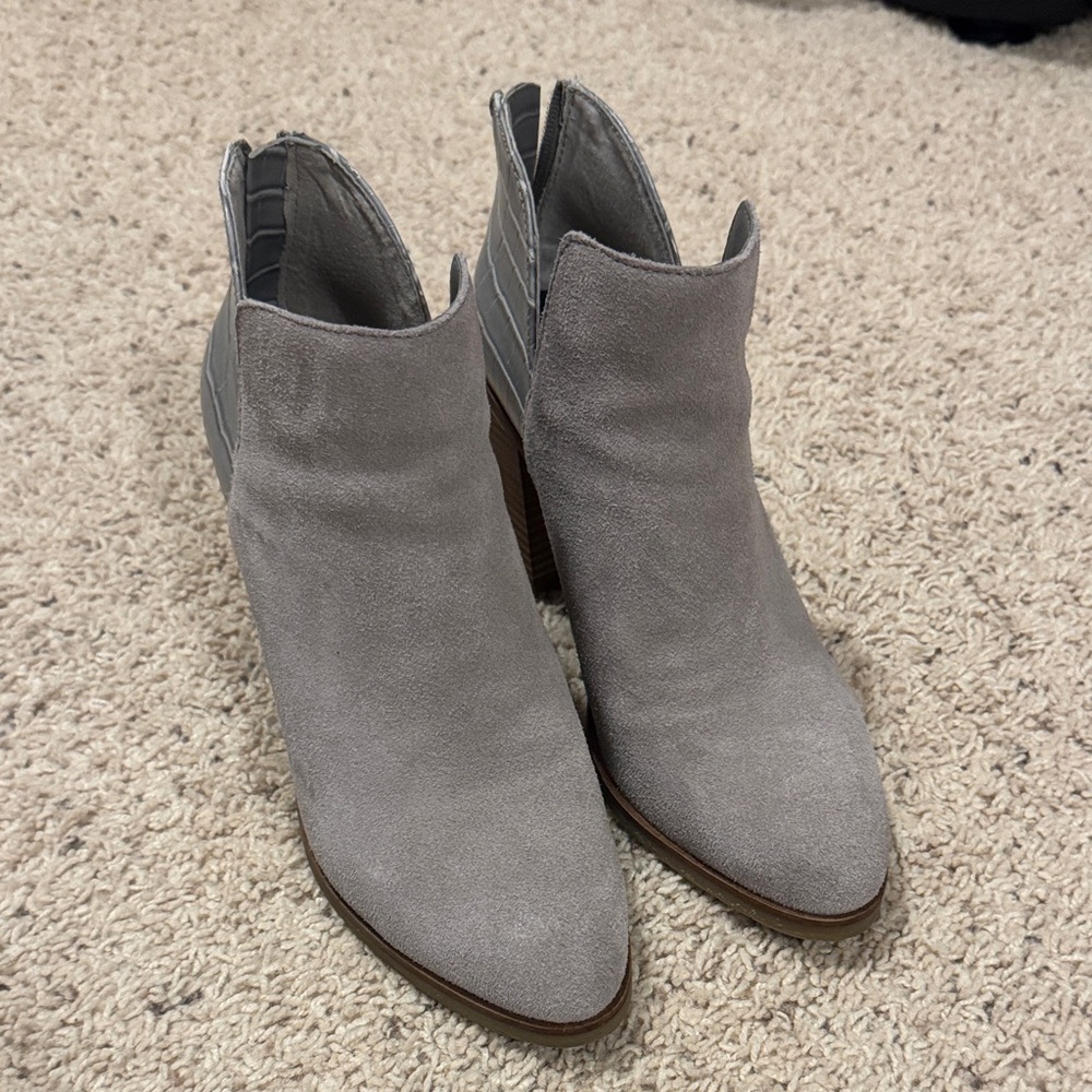 Gray Suede Ankle Boots